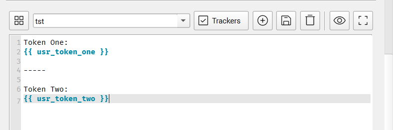 User Tokens Example